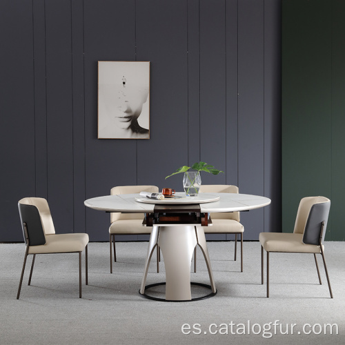 Muebles de cocina nórdicos de lujo, juegos de mesa de comedor modernos de madera MDF y juegos de comedor de 4 6 sillas